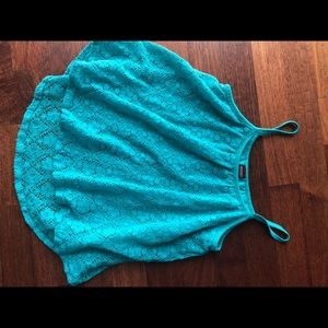 Spaghetti strap blue shirt